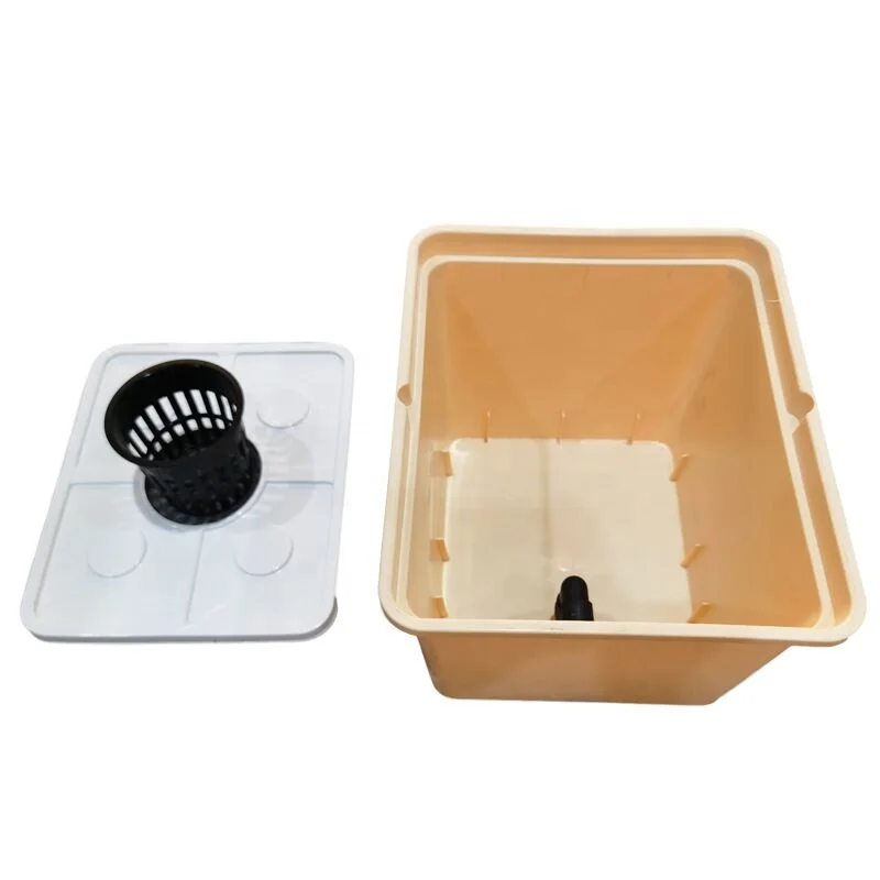Hydroponic Rectangular Plastic Bucket 20 Gallon Dutch Grow Bucket with Lid