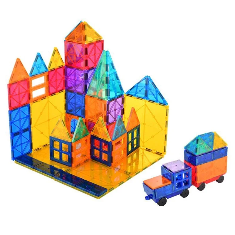 YUQI 80PCS Building Blocks Magnet Building Tiles Magnetic Toys for Kids 3D Magnet Puzzles Stacking Blocks