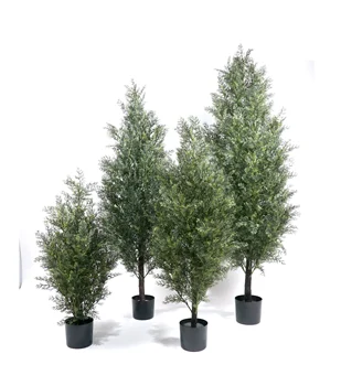 Factory Custom Plant Tree for Indoor Outdoor Decor Plastic Fake Bonsai for Home Garden Artificial Green Cedar Cypress Tree