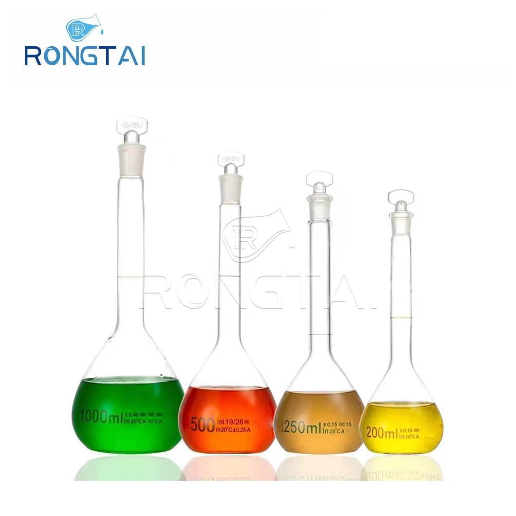 RONGTAI Medical and Laboratory Consumables Volumetric Flasks for Specific Gravity China Amber Transparent Volumetric Flask