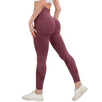 Custom Sexy Hollow Stripe Seamless Leggings Women Fitness Leggings Gym Yoga Pants High Waist Sports Female Clothing Yoga Pants