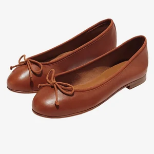 Hot Sell Classical Genuine Leather Flats Accept Customized OEM Shoes Women Ladies Flats