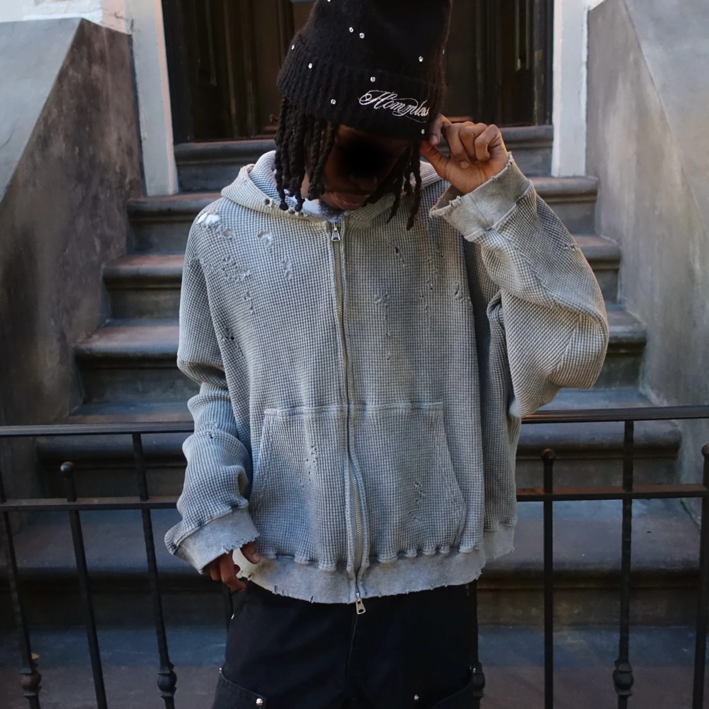 Salati Custom Graphic DTG Sleeves Cropped Heavy Weight 410gsm Street Wear Sun Faded Mens Distressed Acid Wash Hoodies gallery 2