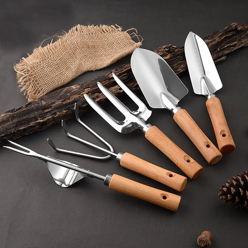 Mini Garden Tool Handheld Garden Tools Wooden Handle  Shovel Metal Rake Fork