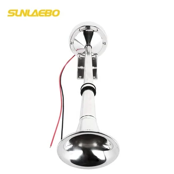 12V Single 100% Stainless Steel High Tone Marine Horn - Unicom Radio