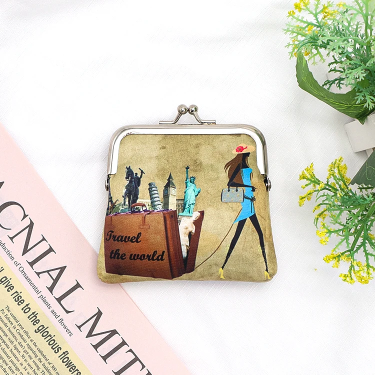 Настраиваемый Кошелек для монет с узором, Женская монетница, кошелек для мелочи kisslock