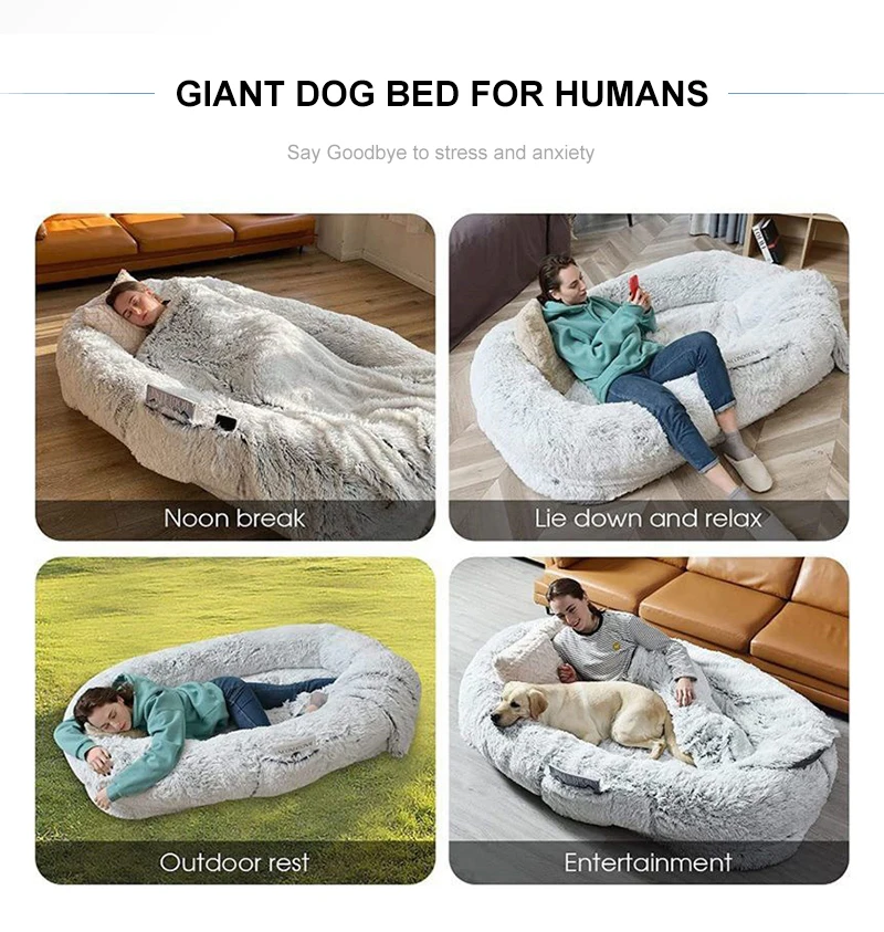 Orthopedic Human Dog Bed For Large Dogs Memory Foam Luxury Plush