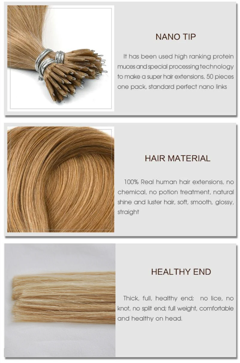 Silky Straight Brown And Blonde Premium Raw Virgin Human Hair Micro Nano Ring Hair Extensions manufacture