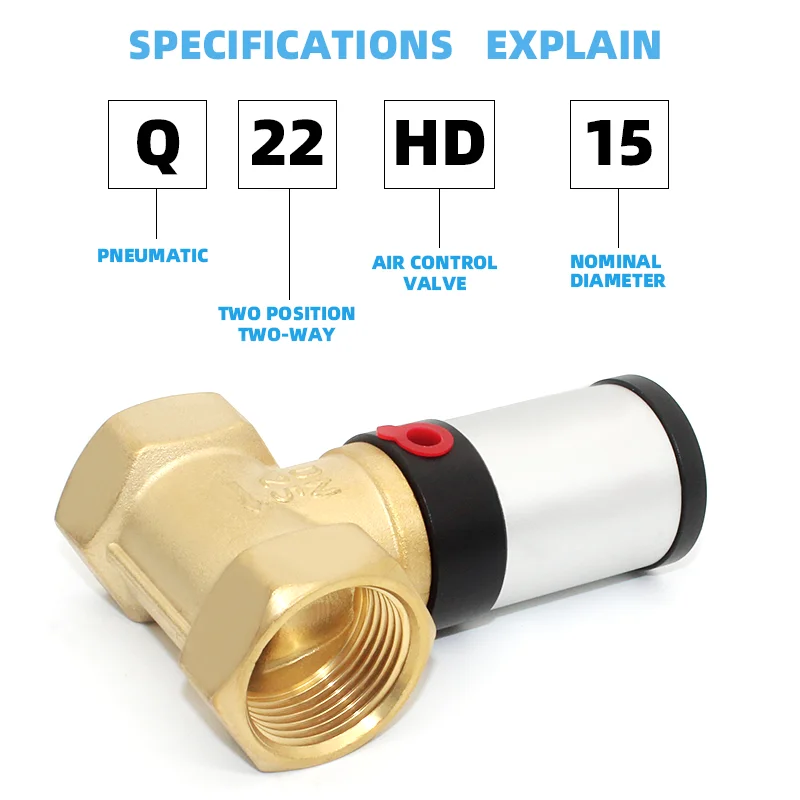 China  Yutai Pneumatic Factory Manufacturer Q22HD Series Two Position Pneumatic Solenoid Right Angle Air Control Bevel Valve