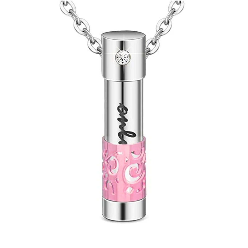 Fanery Sue Collar De Urna Personalizado Para Cenizas Humanas, Recuerdo De Ala De ángel, Joyería De Cremación Personalizada, Colgante De Cilindro Conmemorativo, Acero Inoxidable