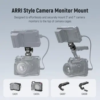 NEEWER Camera Monitor Mount with 3/8" ARRI Locating Thumbscrew, 1/4" Screw for 5" & 7" Monitor Compatible with Atomos Ninja V detail image
