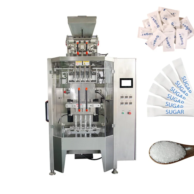 Multilane Automatic Back Sealing Stick 6 Line 5g 10g Desiccant Salt Hotel Sugar Packet Packing Machine