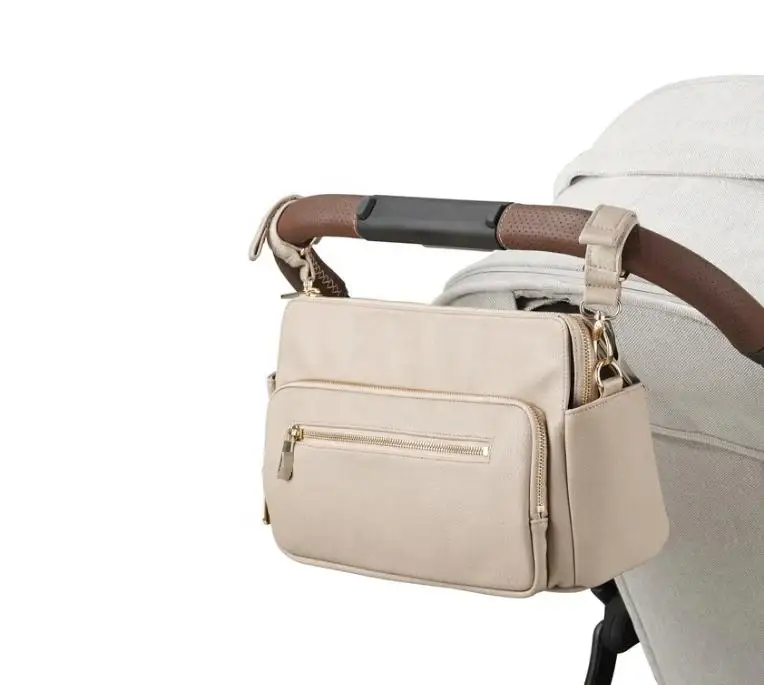 CustomUniversalPULeatherBackpackOrganizerSlingBagTravelMommyBagsThatFitAllBabyStrollers