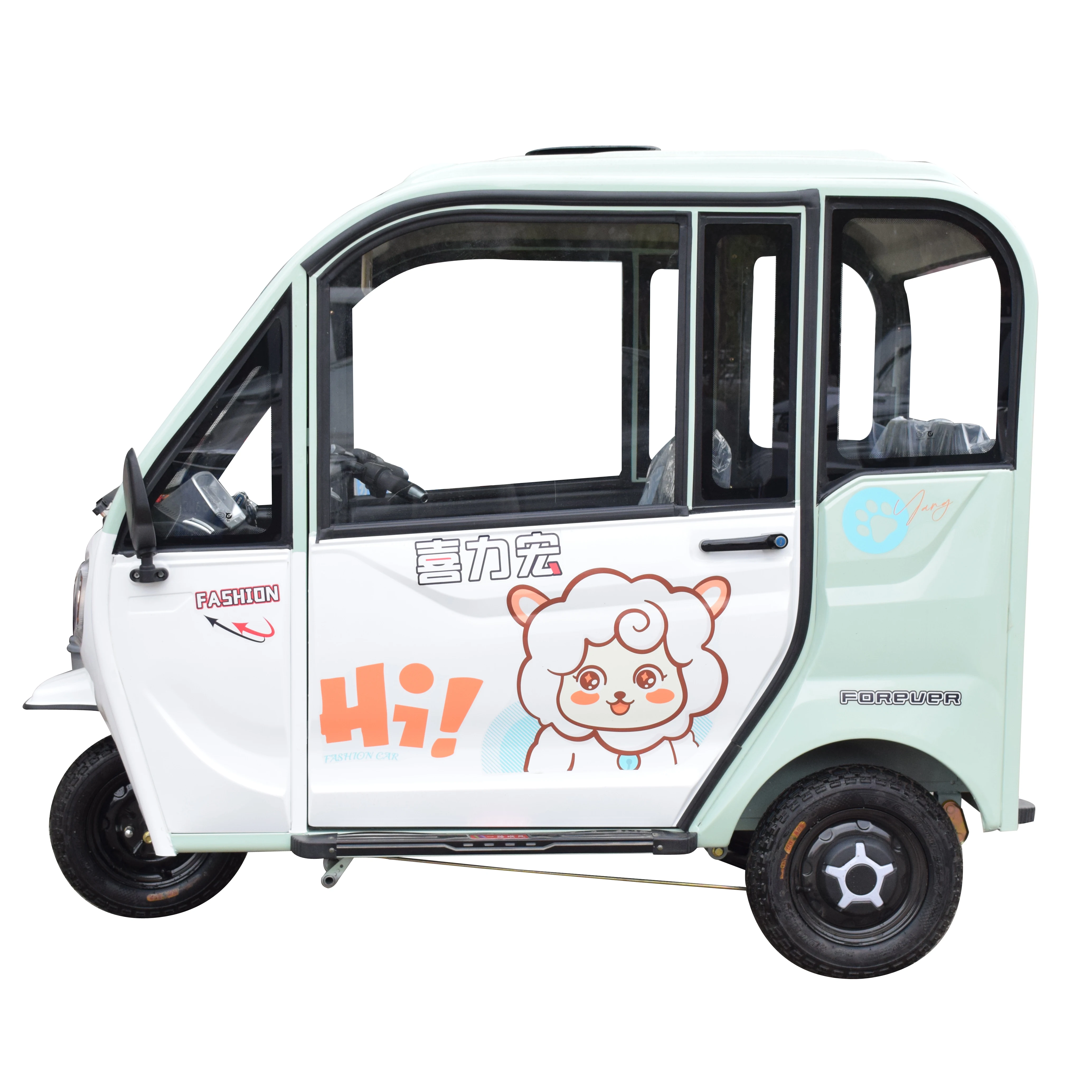 New 3-Wheel Electric Scooter for Adults Enclosed Passenger Electric Tricycle Cheap Mobility Tuk Tuk Electric Electric Tricycles