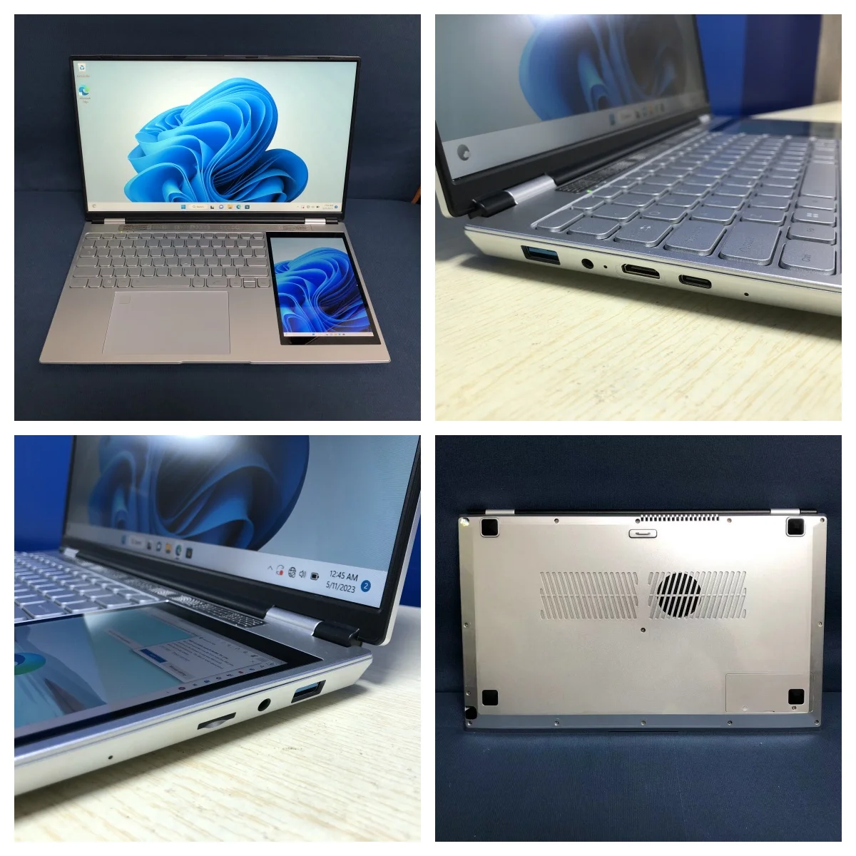 Brand New Custom Logo 15.6 Inch Intel N100 RGB Business Student 16GB 32GB DDR4 Double Monitor 512GB Touch Dual Screen Laptop