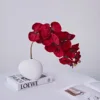 White 10 stems, orchid embossed red 1 stem