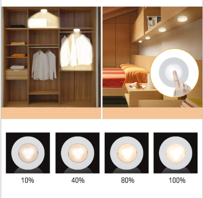 LED Under Cabinet Lights Touch Sensor High Lumen  LED Night Lamp for Kitchen Bedroom Closet