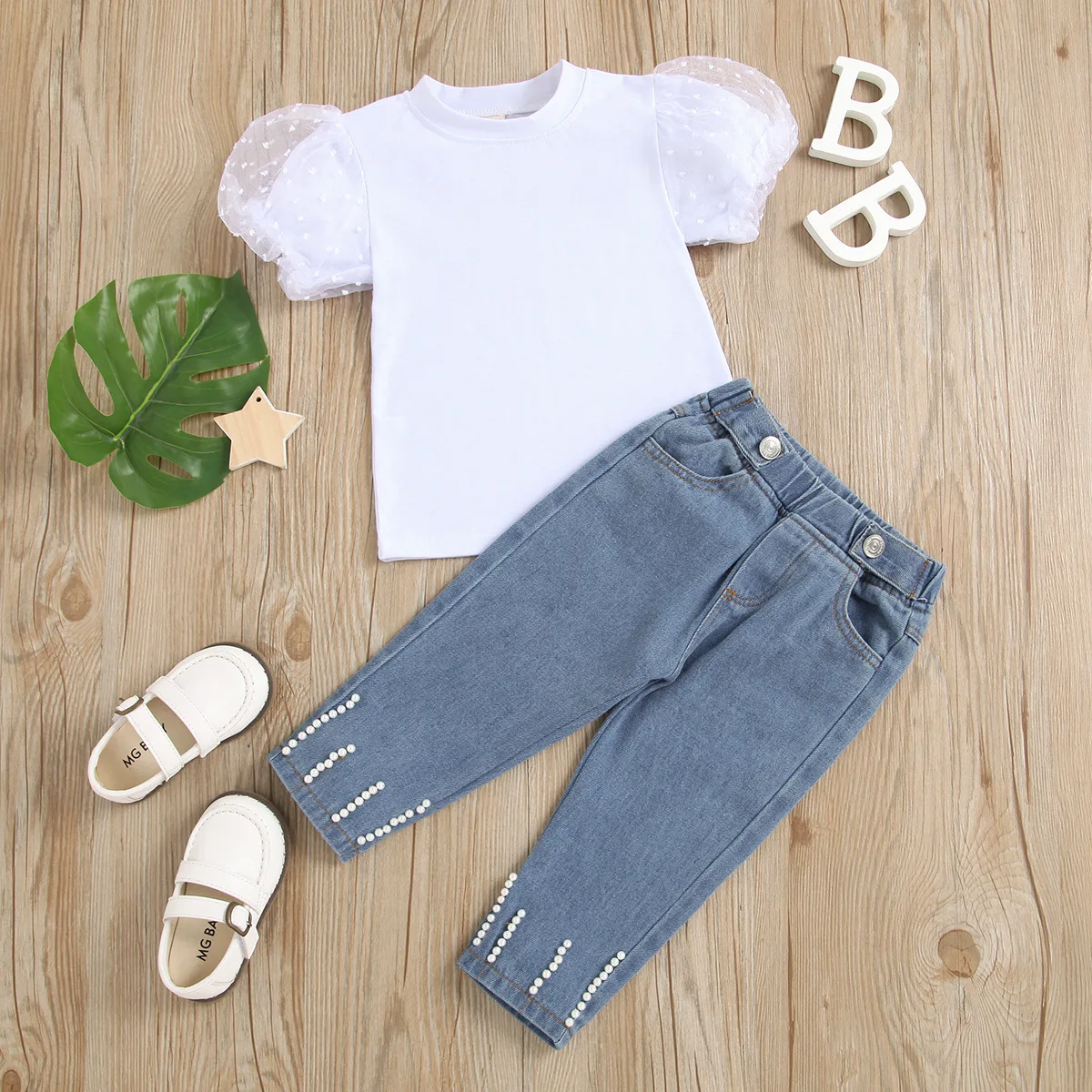 Shop Our 2021 Summer Kids' Fashion Sets with Lace Puff Sleeves