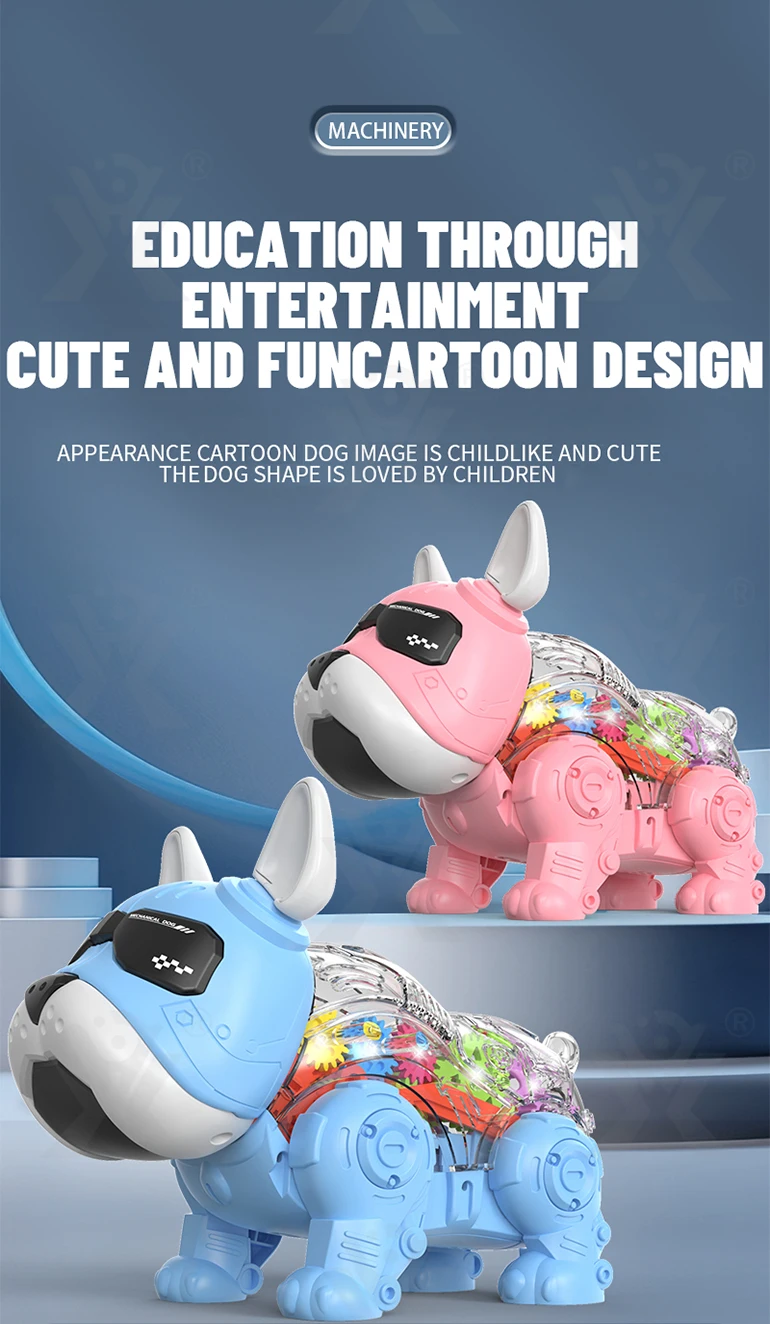 Chengji new arrival children electric walking cute robot dogs gear toy battery operated robot dog for sale