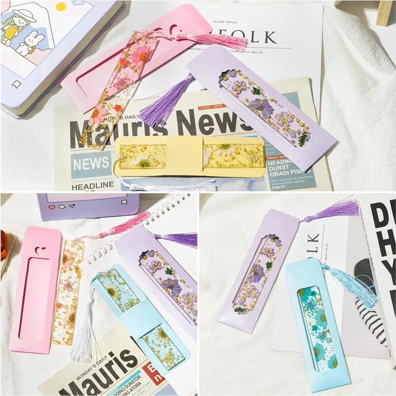 Custom Lovely Wrapping Paper Bookmark Sleeve Packaging