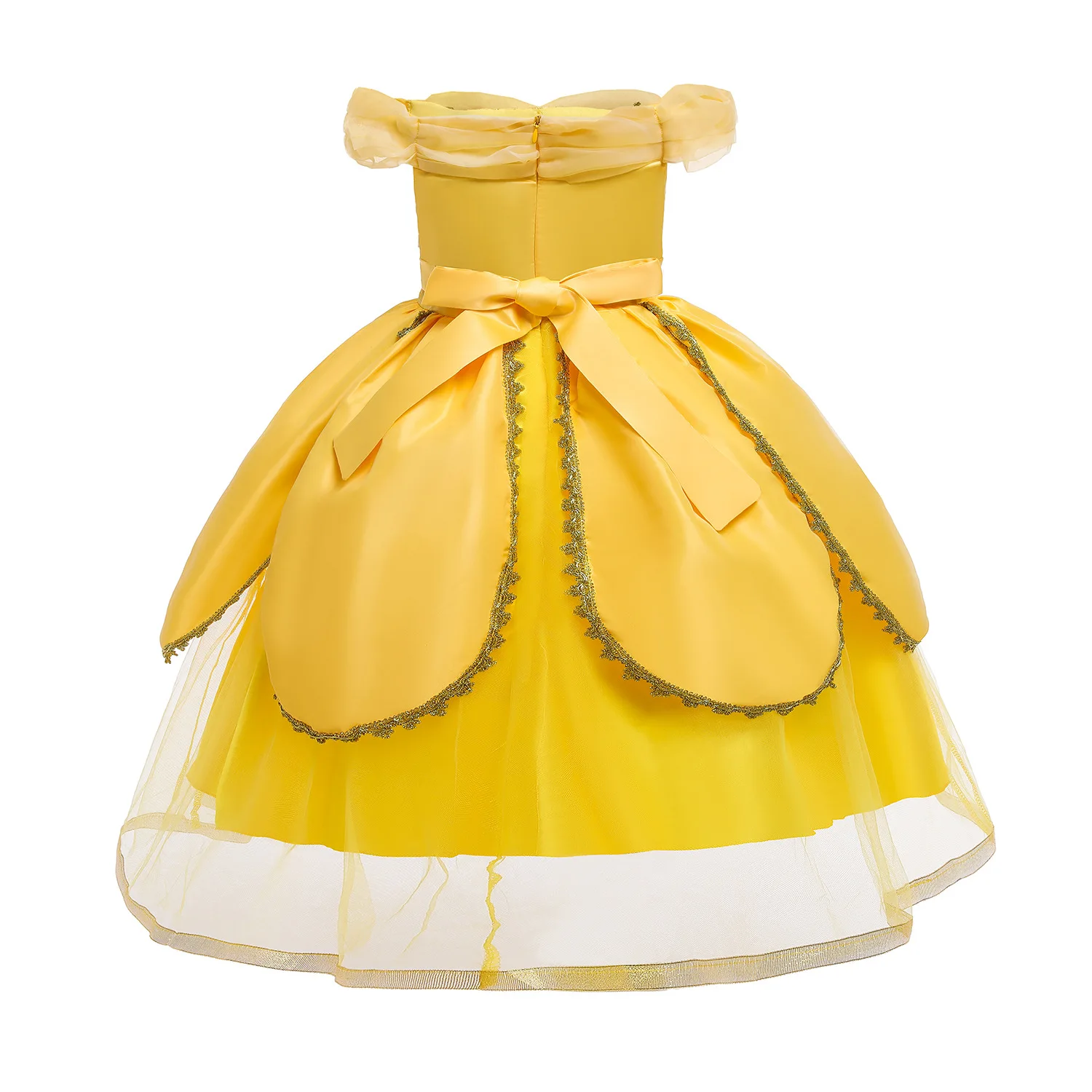 beauty and the beast birthday dress Yellow princess dress "Dana" with golden lace