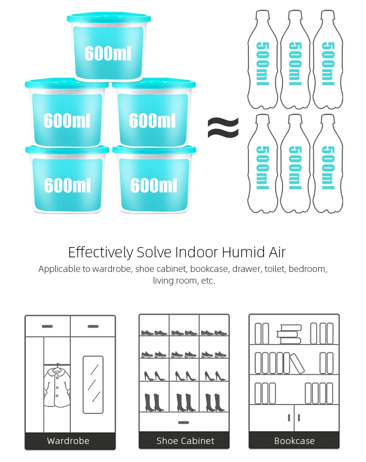 400ml Disposable Dehumidifier Charcoal Boxes Humidity Moisture Absorber