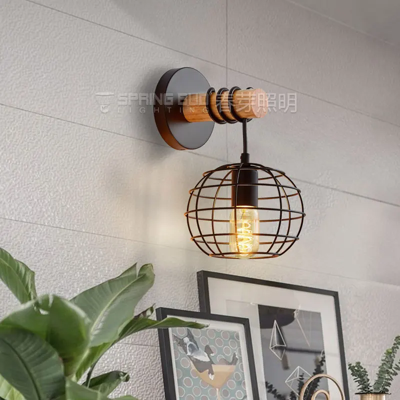 Accesorios De Iluminación De Pared Para Casa De Campo,Apliques De Pared  Industriales Para Pasillo,Lámpara Rústica De Montaje En Pared Negra,Luz  Vintage Para Mesita De Noche De Interior - Buy Lámpara De Pared,De