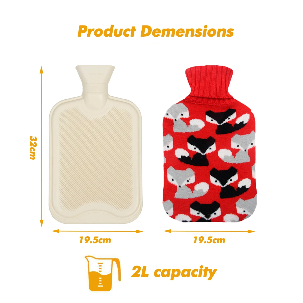 knitted hot water bag rubber manufacturer winter home hand warmer medical hot water bottles with cute custom cartoon cover