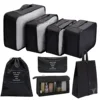 Black 8-piece set (including a triangle bag)