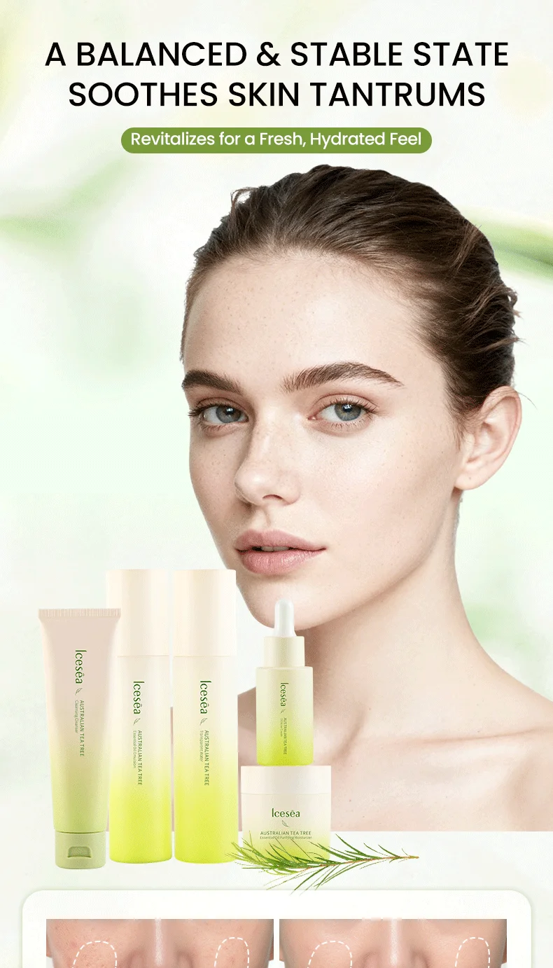Icesea Australian Tea Tree Acne Solution Set - Daily Oil-Reducing Skincare Kit for Teen & Adult Acne, Clear Skin Essentials(pic5)
