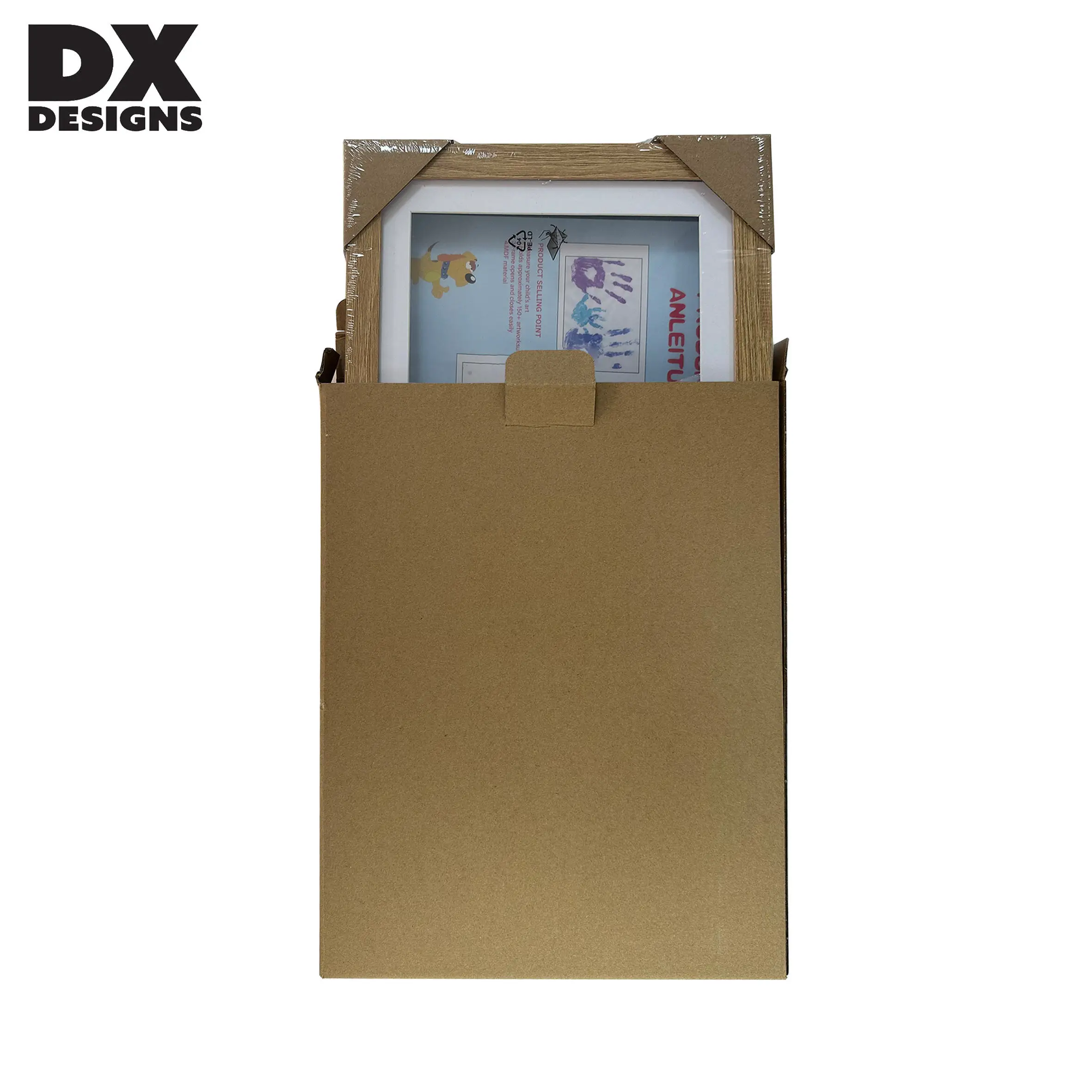 Custom Size Kids Art Frame with Mat Changeable  Artwork Display Storage Black White  Frame for  Wall or Table