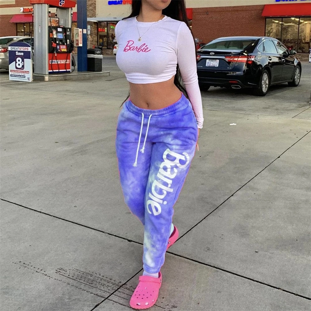 OJW4840M Tie-dye casual sportswear Fashion 2 piece trouser set Hot sale women's clothing