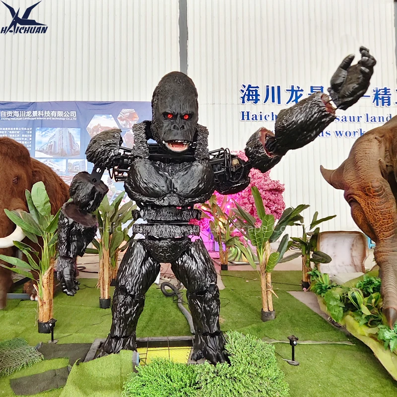 product haichuan 3d printing life size animatronic kingkong realistic mechanical animal for shopping mall attraction-2