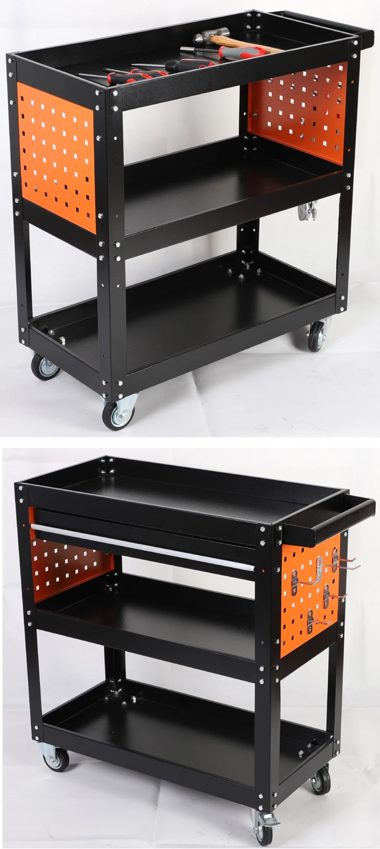 Three-layer 3 Tier Car Maintenance Tools Cabinet Trolley Multi ...