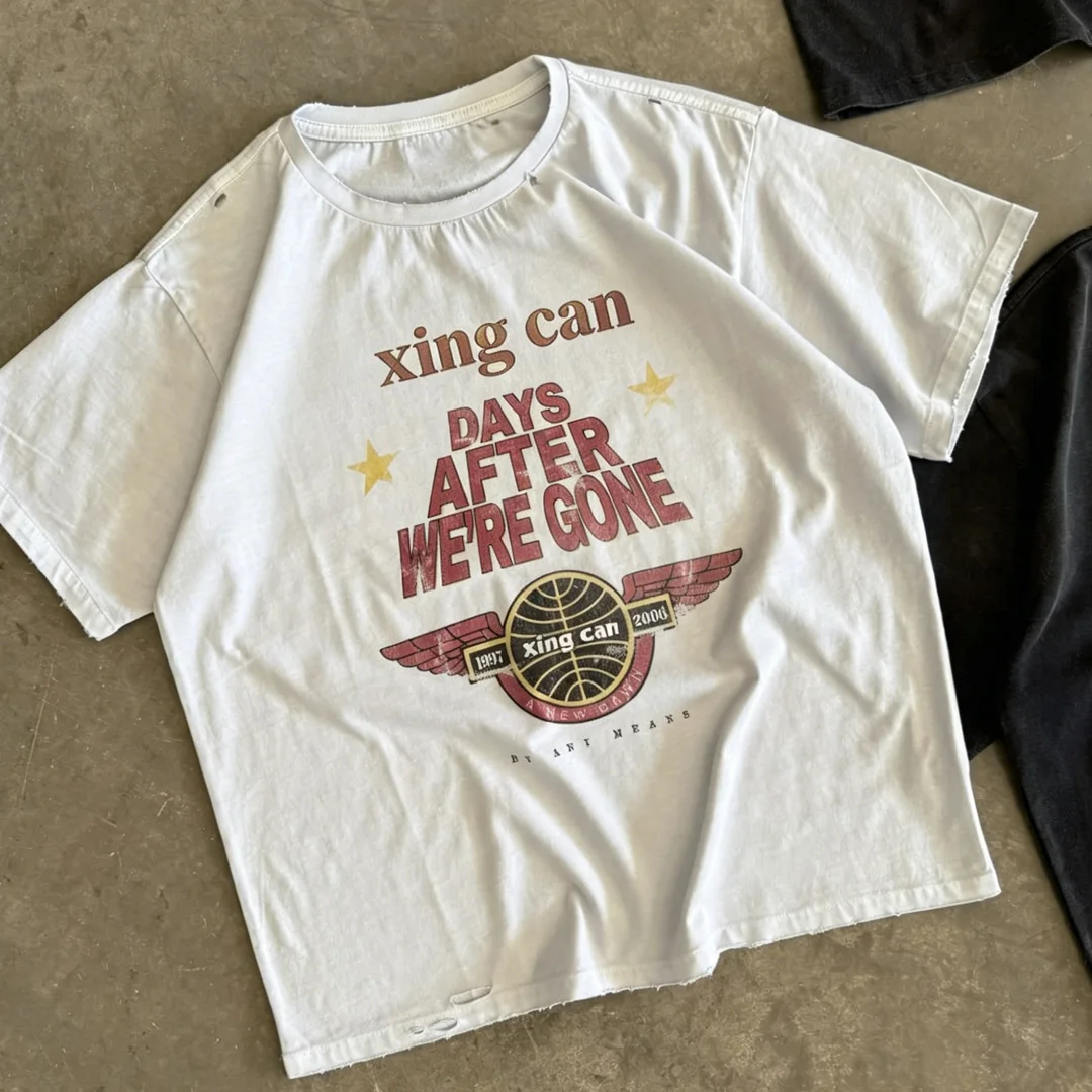 Forhandlerens tilpassede streetwear-t-shirt til mænd i overdimensioneret firkantet udformning, HD-digital DTG-print, silhouet-model uden ærmer i tungt bomuldsmateriale