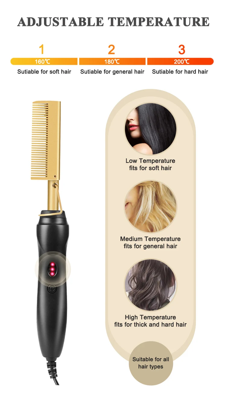 2 In 1 Hair Styler Hot Hair Brush Straightener Hair Curler Quick