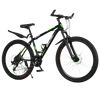 black and green-21-speed suspension fork
