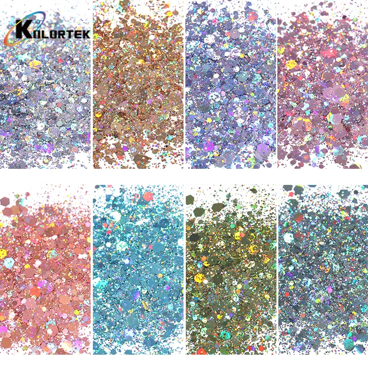 Wholesale Shapes Glitters Thicker Flakes Bulk Cosmetic Mixed