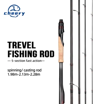 Wholesale Lure Travel Fishing FUji Guide Spinning Rod 1.98m 2.13m 2.28m 5 Section Carbon Casting – Rod – view 2
