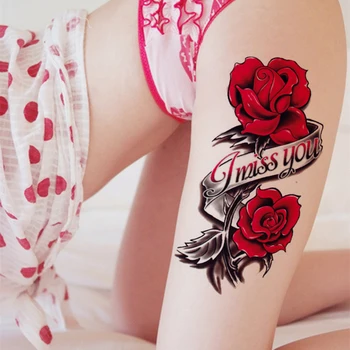 Custom Artificial Butterfly Beautiful Flower Sexy Lower Back Temporary Full Sleeve  Half Arm Tattoo Sticker for Ladies