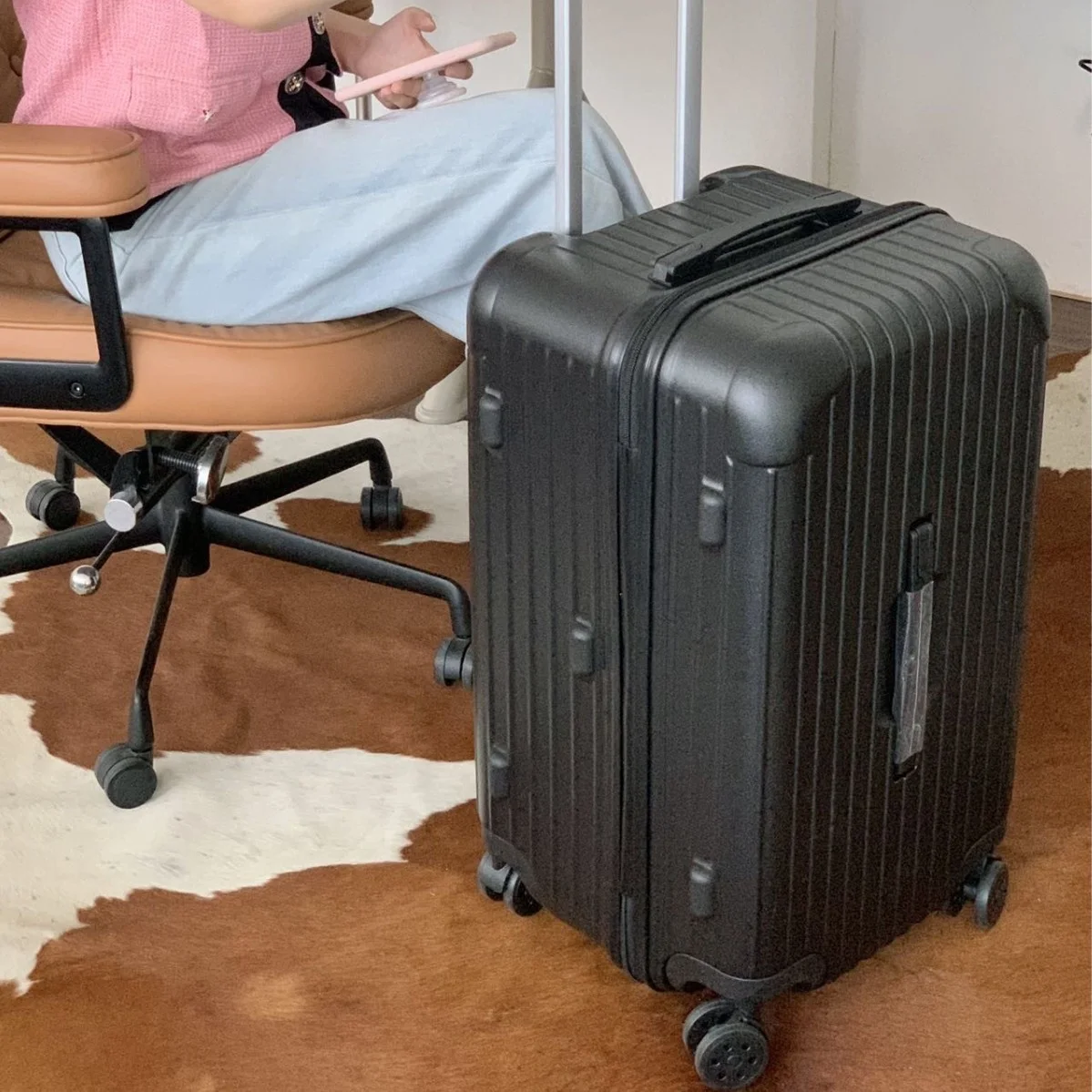 Large-Capacity Spinner Luggage Popular Trolley Suitcase Trendy Travel Case ABS Material TSA Lock Super