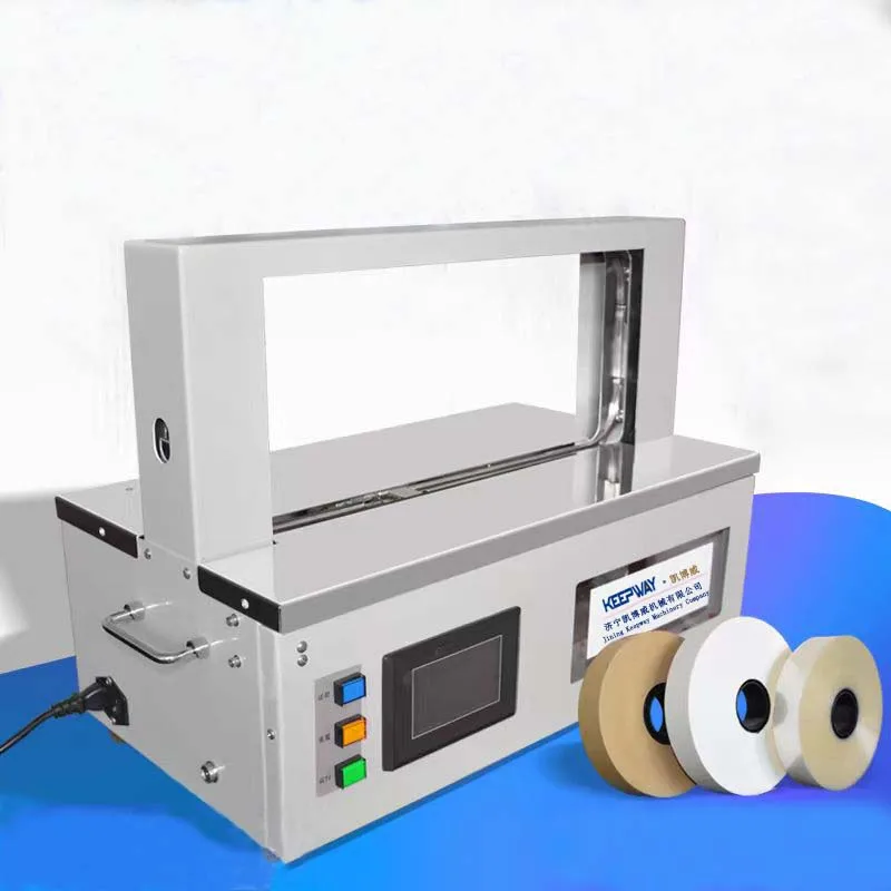 Automatic Small Opp Sealing Binding Machine Kraft Paper Bander Cash Tape Strapping Banding Machine