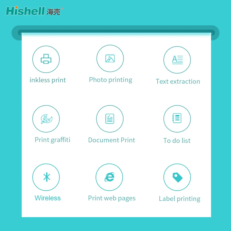 Portable 57mm Thermal Mini Printer Photos Notes Printing Machine