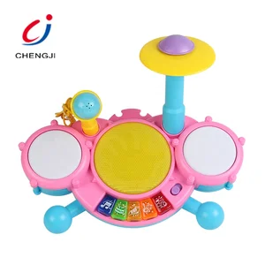 Chengji Small Plastic Children's Musical Instrument Toddler Touch Musical Toys Drum Piano Electronic Baby Drum Toy