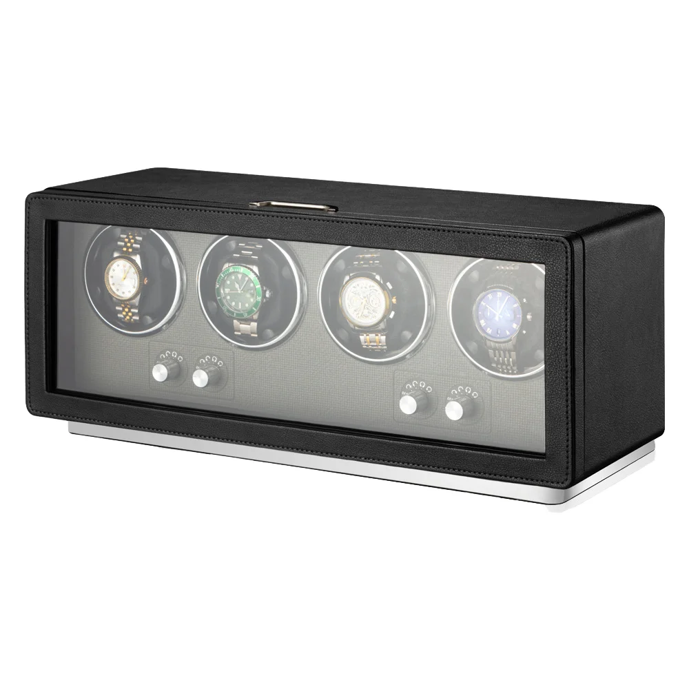 Boîte à remontoir automatique pour montres PWW1004 à 4 emplacements Boîte à remontoir automatique pour montres PWW1004 à 4 emplacements