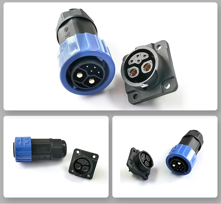 M23 Waterproof Led Connector Energy Battery Pack Outlet 2+4 Waterproof