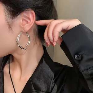 Wholesale Earrings Simple Double-layer Geometric Earrings Alloy Fashion Women's Hoop Earrings for Party Birthday Anniversary