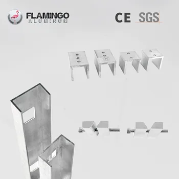 Flamingo-1 Aluminum U Channel Outdoor Glass Railing System Powder Coated Aluminum Railing Glass Deck