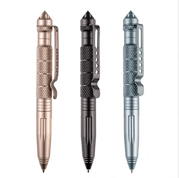 Tactical Pen Gold Aluminum Self Defense 6" Glass Breaker  Ink Pen 