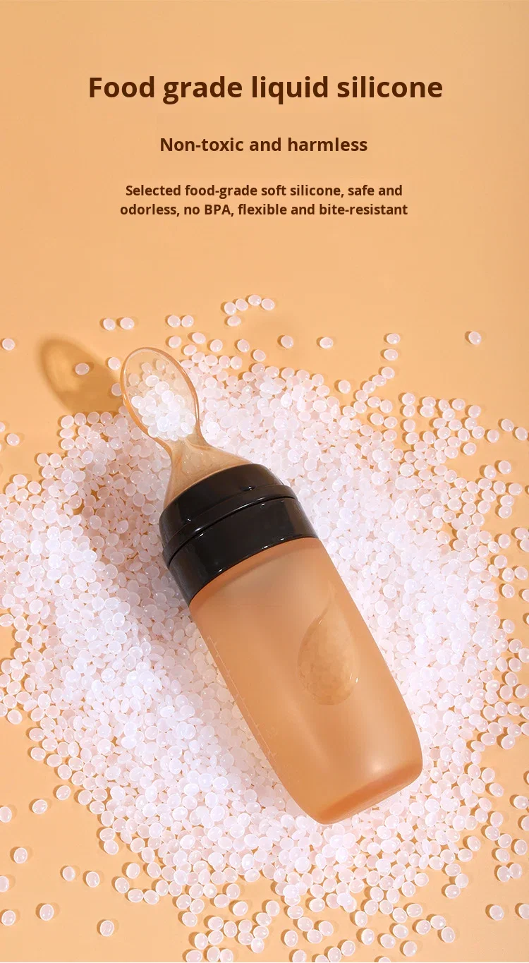 Children's Soft Silicone Rice Cereal Spoon for Baby Bottle Infant Feeding Convenient Squeeze Design for Comfortable Infant Food factory